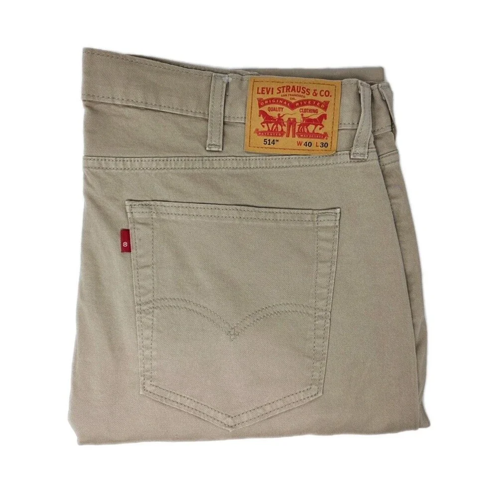 Levi's Men's 514 Straight Fit Cotton Twill Pant Khaki Beige Stretch Size 40x30
